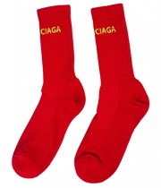 Balenciaga Red Logo Socks 196746